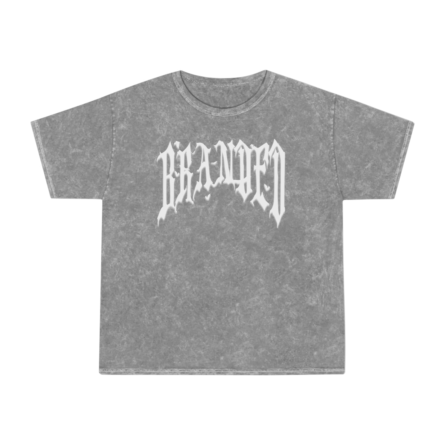 ACID WASHED BRANDED GOTHIC CROSS TEE