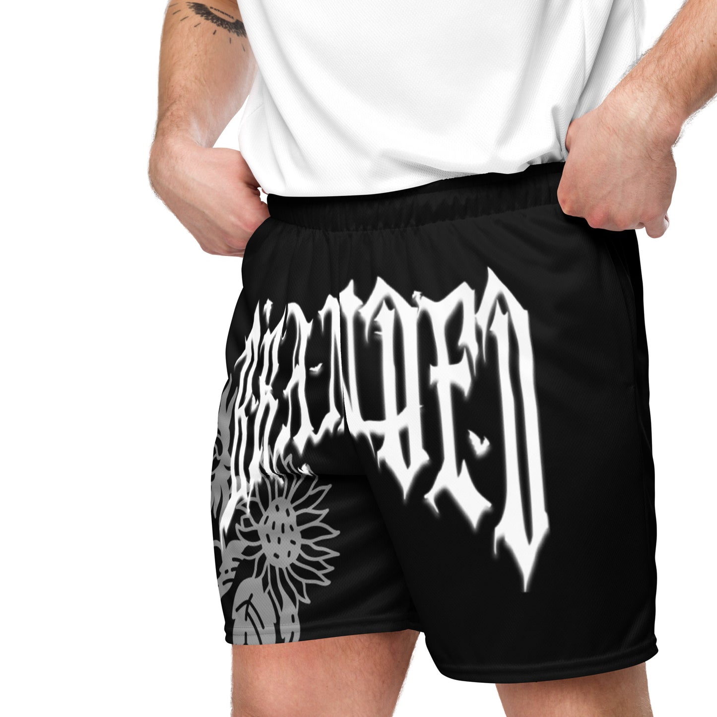 BRANDED GOTHIC CROSS SHORTS